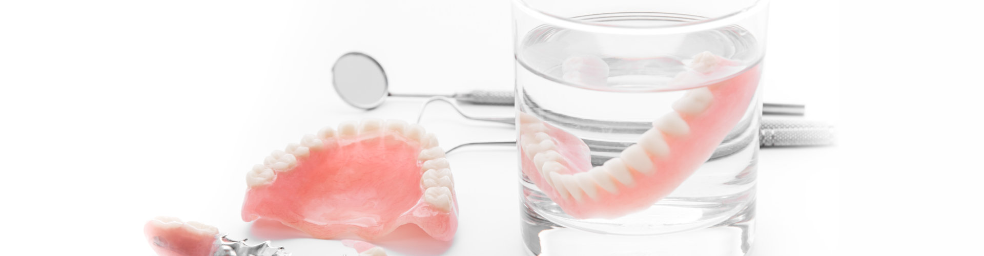 set of dentures with a white background